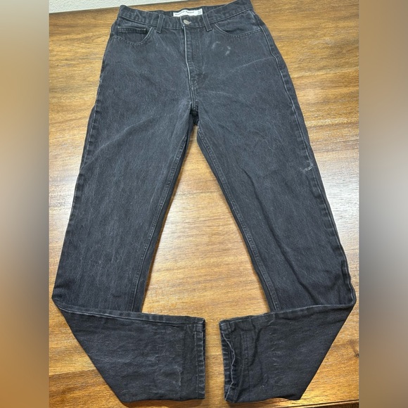 American Apparel Women’s Size 28 High Waisted Black Relaxed Straight Jeans - Picture 1 of 5